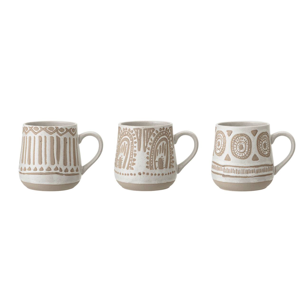 Hello Honey® Beige Handpainted Underglaze Stoneware Mug Set